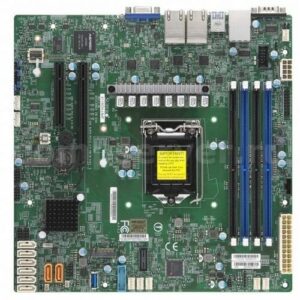 Материнская плата Supermicro X11SCH-LN4F, microATX, LGA1151v2, iC246, 4xDDR4, 8xSATA (RAID 0,1,5,10), 2xM.2, 4x1GbE, ASPEED AST2500 BMC, IPMI, VGA