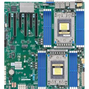 Материнская плата Supermicro H12DSI-NT6, E-ATX, 2xSP3, AMD EPYC 7003/7002, 16xDDR4, 10хSATA3, 2хSlimSAS x8 (каждый: 8xSATA3 или 2xNVMe), 1хM.2, 2хSATADOM, 2x10GbE, IPMI