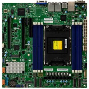 Материнская плата Supermicro X13SEM-F, mATX, 1xLGA4677 4th/5th Gen Xeon Scalable (до 350W, до 64 ядер), C741, 8xDDR5-5600MHz (1DPC) до 2Tb, 10xSATA3 (RAID 0,1,5,10), 4xMCIO PCI-e 5.0 x4 (8xNVMe диска), 2xM.2 (PCIe 4.0 x2), 2хPCIe 5.0 x16, 1хPCIe 5.0 x8, 2x1GbE (intel I350), ASPEED AST2600 BMC, VROC, IPMI, VGA