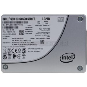 SSD 1.9TB Intel S4620 Enterprise SATA 6Gb/s, R550/W510 Mb/s, IOPS 91K/53K (DWPD 4) 14000 TBW, 7 mm
