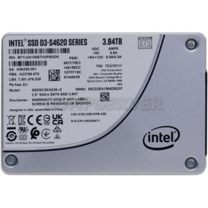 SSD 3.8TB Intel S4620 Enterprise SATA 6Gb/s, R550/W510 Mb/s, IOPS 91K/60K (DWPD 5) 35100 TBW, 7 mm