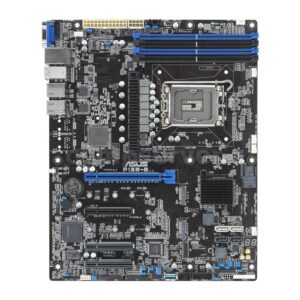 Материнская плата ASUS P13R-E, ATX, LGA-1700, C266, 4xDDR5 4400 UDIMM, 8xSATA (RAID 0,1,5,10), 2xM.2 (22110), PCI-E x8 (Gen4 X4), PCI-E x8 (Gen4 X4), PCI-E x8 (Gen5 X8), PCI-E x16 (Gen5 X16), ASPEED AST2600 BMC, 4xUSB 3.2 Gen2 (rear), 1xVGA, 2x1GbE intel I210AT2, ASMB11-iKVM for KVM-over-IP.