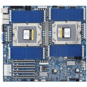 Материнская плата Gigabyte MZ73-LM0, 2xSP5 (LGA6096), E-ATX, AMD EPYC 9004/9005 (TDP-400W), 24xDDR5 (12-Channel) 4800MT/s (9004), 6000MT/s (9005), 2x MCIO (PCIe 5.0 x8/8x SATA3), (4хSSD NVMe U.2), 1x SlimSAS 4i (4x SATA), 1x M.2 (2280/22110), PCIe Gen4 x4, 4xPCIe x16 (Gen5 x16), 2x10GbE (broadcom BCM57416), Aspeed AST2600 BMC, IPMI, 1xCOM, 1xVGA
