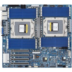 Материнская плата Gigabyte MZ73-LM1, 2xSP5 (LGA6096), E-ATX, AMD EPYC 9004/9005 (TDP-400W), 24xDDR5 (12-Channel) 4800MT/s (9004), 6000MT/s (9005), 2x SlimSAS 8i Gen4 NVMe (4хSSD NVMe U.2) or 16x SATA, 1x SlimSAS 4i (4x SATA), 1x M.2 (2280/22110), PCIe Gen4 x4, 4xPCIe x16 (Gen4 x16), 2x10GbE (broadcom BCM57416), Aspeed AST2600 BMC, IPMI, 1xCOM, 1xVGA