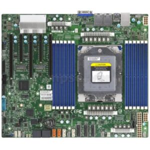 Материнская плата Supermicro H13SSL-NT, 1xSP5 (LGA6096), ATX, AMD EPYC 9004/9005 (TDP-400W), 12xDDR5-4800MT/s (9004), 6000MT/s (9005) до 3Tb, 1x MCIO (PCIe 5.0 x8/8x SATA3), 2х MCIO (PCIe 5.0 x8) (6хSSD NVMe U.2), 2xM.2 PCI-E 4.0 x4 2280/22110, 3х PCIe 5.0 x16 (in x16 slot), 2х PCIe 5.0 x8, 2x10GbE (broadcom BCM57416), Aspeed AST2600 BMC, IPMI, VGA