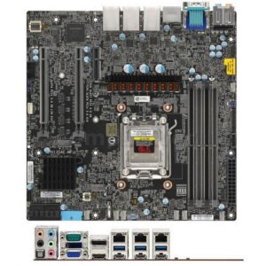Материнская плата Supermicro H13SAE-MF, 1xAM5 (LGA1718), B650, mATX, AMD EPYC 4004/4005, Ryzen 7000/9000, 4xDDR5-5200MHz UDIMM ECC/non-ECC (Up to 192GB), 4xSATA3 (RAID 0/1/10), 2x M.2 PCIe 5.0 x4 (2280/22110) (RAID 0 & 1), 1xPCIe 4.0 x4, 2xPCIe 5.0 x16, 2x1GbE (intel i210), Aspeed AST2600 BMC, IPMI, 1xHDMI 2.0, 1x DP 1.4a, VGA