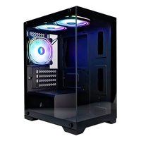 Корпус 1STPLAYER MIKU Mi2, Mini Tower, mATX/Mini-ITX, без БП, стекло, чёрный (Mi2-BK-3F1) — фото 1