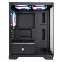 Корпус 1STPLAYER MIKU Mi2, Mini Tower, mATX/Mini-ITX, без БП, стекло, чёрный (Mi2-BK-3F1) — фото 3