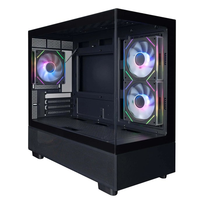 Корпус 1STPLAYER MIKU Mi5, Mini Tower, mATX/Mini-ITX, без БП, стекло, чёрный (Mi5-BK)