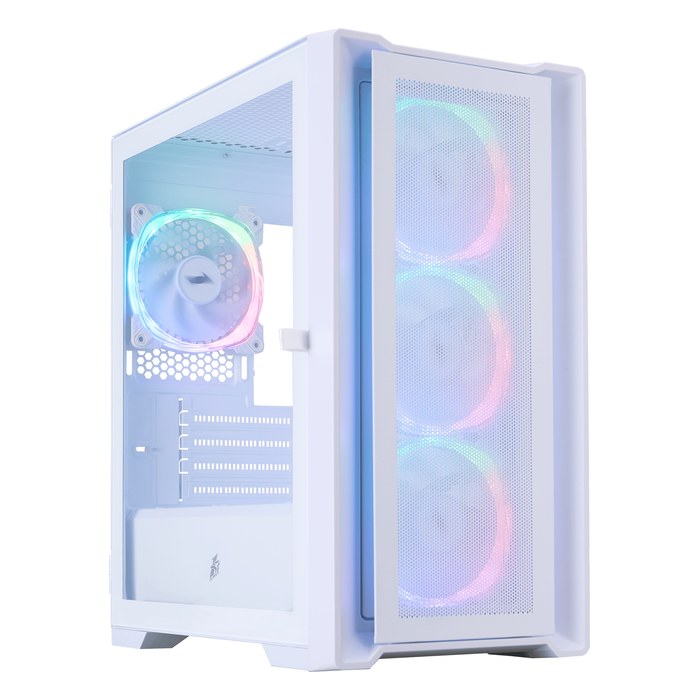 Корпус 1STPLAYER TRILOBITE T4, Mini Tower, mATX, без БП, стекло, белый (T4-WH-4FS7-W)