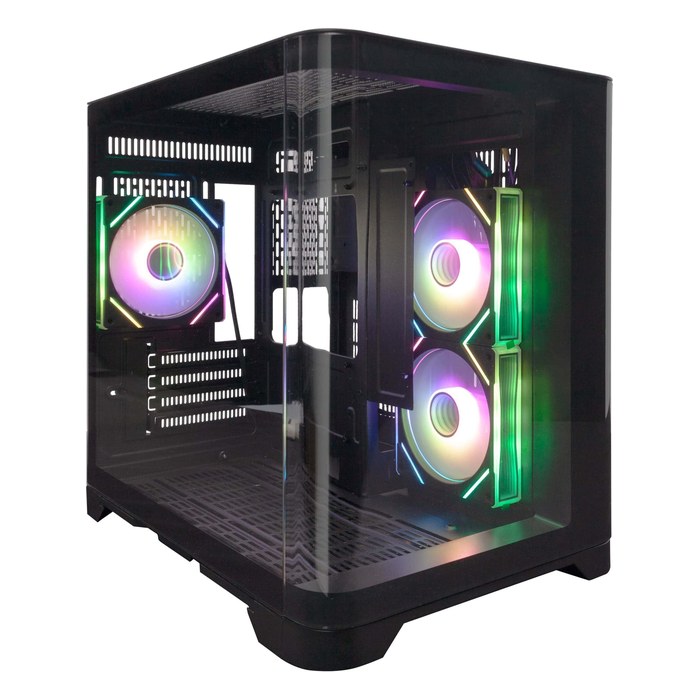 Корпус 1STPLAYER UVIEW UV5, Mini Tower, mATX/Mini-ITX, без БП, стекло, чёрный (UV5-BK)