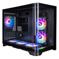 Корпус 1STPLAYER UVIEW UV6, Mini Tower, mATX/Mini-ITX, без БП, стекло, чёрный (UV6-BK) — фото 1