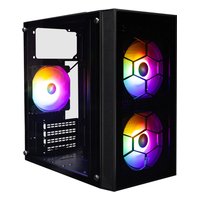 1STPLAYER X1-BK-3F1 — Корпус FIREBASE X1, Mini Tower, mATX, без БП, стекло, чёрный