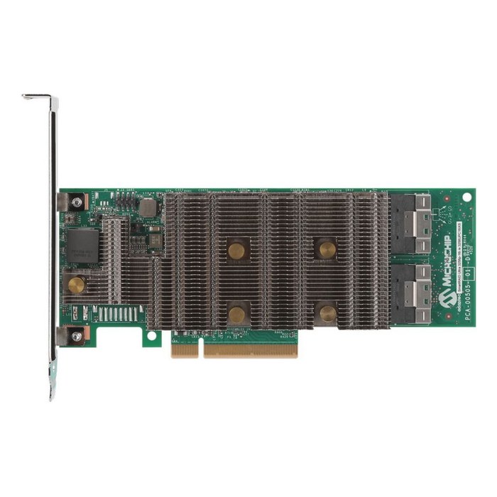 RAID-контроллер Adaptec SmartRAID 3254-16i, 16 внутр. (2× SFF-8654 x8 (SlimSAS)), SAS/SATA/NVMe 24 Гбит/с, RAID 0,1,5,6,10,50,60,1 Triple,10 Triple, кэш 4 ГБ, PCIe 4.0 x8, LP (FH-планка в комплекте) (3254С16IX2S)