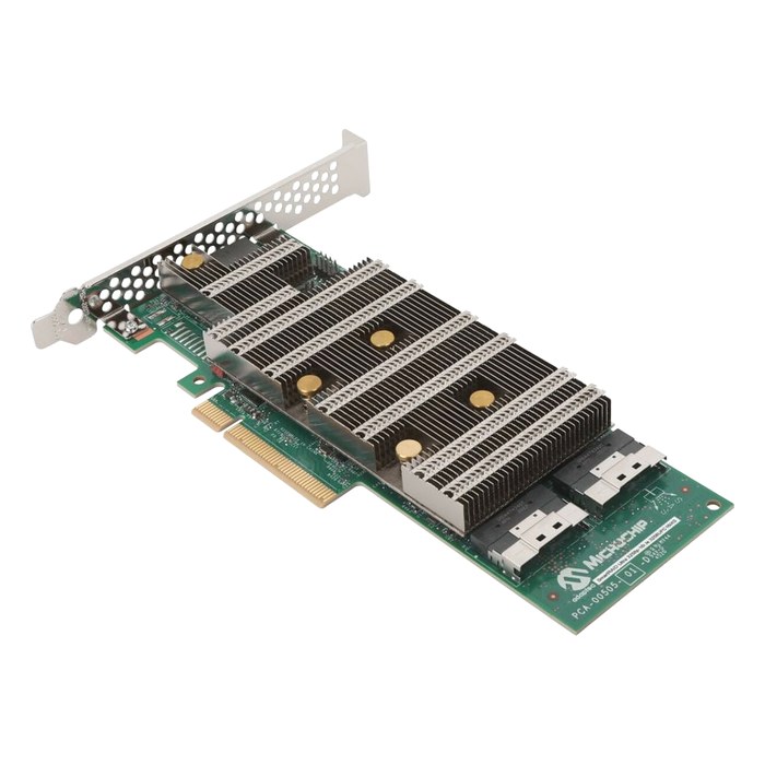 RAID-контроллер Adaptec SmartRAID 3258-16i, 16 внутр. (2× SFF-8654 x8 (SlimSAS)), SAS/SATA/NVMe 24 Гбит/с, RAID 0,1,5,6,10,50,60,1 Triple,10 Triple, кэш 8 ГБ, PCIe 4.0 x8, LP (FH-планка в комплекте) (3258C16IXS)