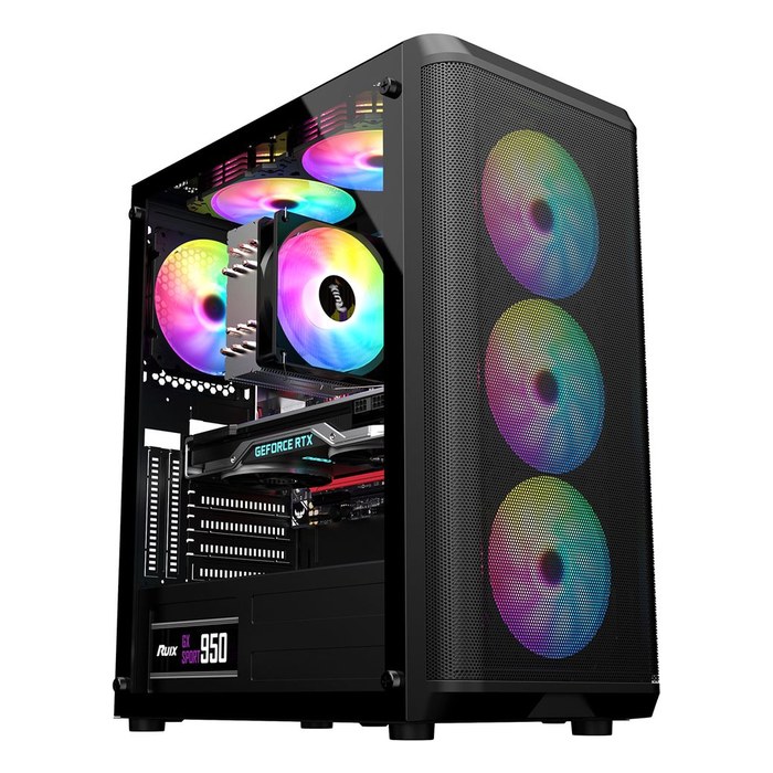 Alseye AS.07.0173 — Корпус Audin, Midi Tower, ATX/mATX/Mini-ITX, без БП, стекло, чёрный