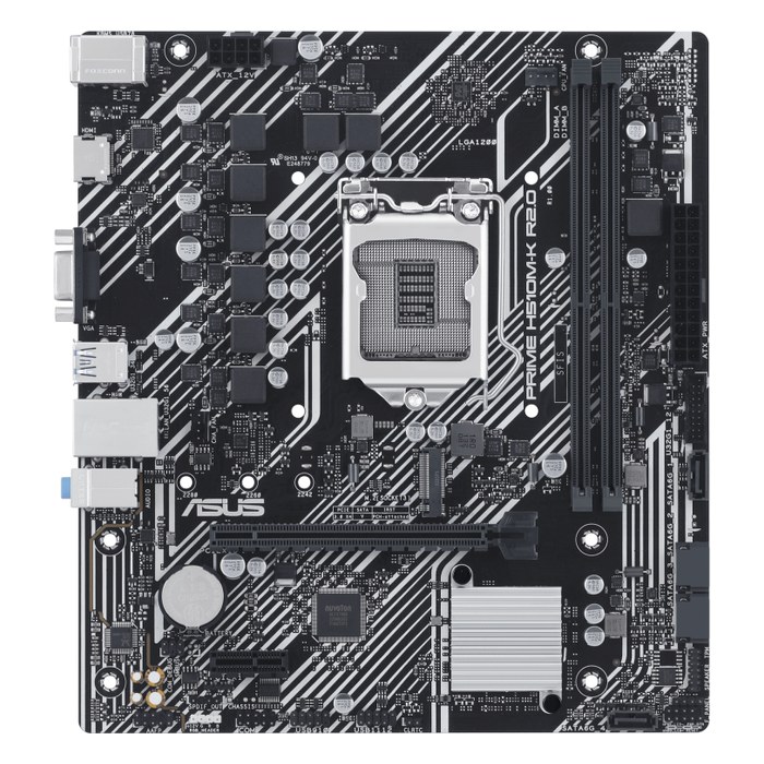 Материнская плата ASUS PRIME H510M-K R2.0, mATX, 1xLGA1200, Intel H470, 2xDDR4-3200MHz (до 64GB), 1xM.2, 4xSATA3, 1xPCIe 4.0 x16, VGA/HDMI, 1x1GbE (90MB1E80-M0EAY0)