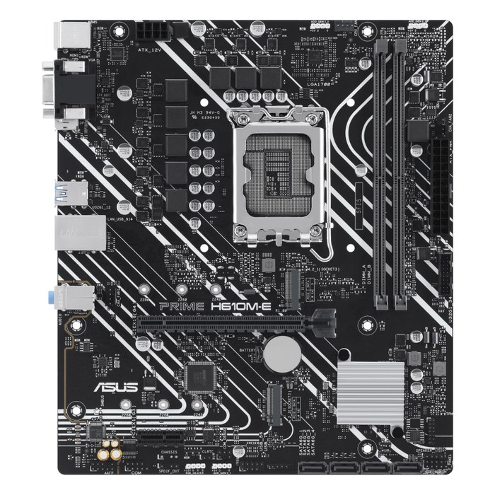 Материнская плата ASUS PRIME H610M-E-CSM, mATX, 1xLGA1700, Intel H610, 2xDDR5-5600MHz (до 96GB), 2xM.2, 4xSATA3, 1xPCIe 4.0 x16, DP/HDMI/VGA, 1x1GbE