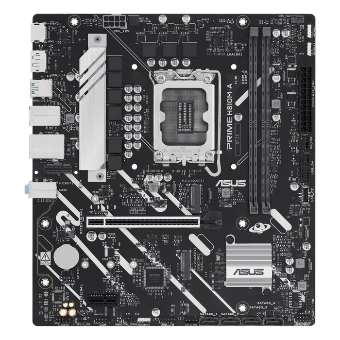 Материнская плата ASUS PRIME H810M-A-CSM, mATX, 1xLGA1851, Intel H810, 2xDDR5-7200MHz (до 128GB), 2xM.2, 4xSATA3, 1xPCIe 4.0 x16, DP/HDMI, 1x1GbE