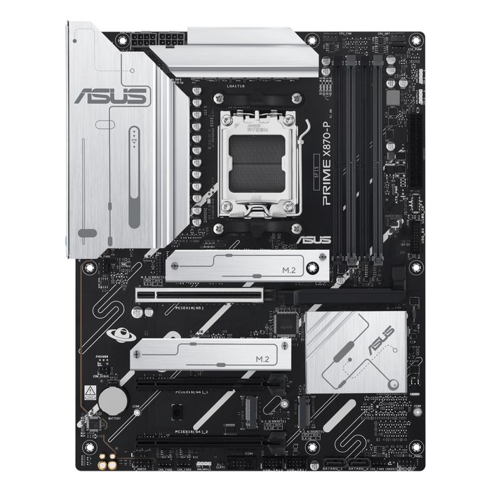 Материнская плата ASUS PRIME X870-P, ATX, 1xAM5, AMD X870, 4xDDR5 (до 256GB), 4xM.2, 2xSATA3, 1xPCIe 5.0 x16, HDMI/DP, 1x2.5GbE (90MB1IT0-M0EAY0)