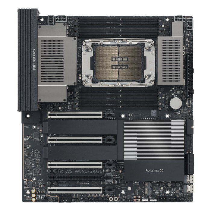 Материнская плата ASUS Pro WS W890-SAGE, CEB, 1xLGA4710, Intel W890, 8xDDR5 (до 2048GB), 4xM.2, 4xSATA3, 4xPCIe 5.0 x16, 1x10GbE+1x2.5GbE (90MB1MW0-M0EAY0)