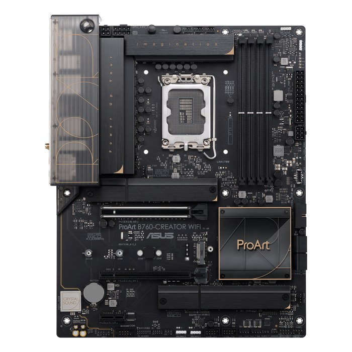 Материнская плата ASUS ProArt B760-CREATOR WIFI, ATX, 1xLGA1700, Intel B760, 4xDDR5 (до 192GB), 3xM.2, 4xSATA3, 1xPCIe 5.0 x16, HDMI/DP, 1x2.5GbE+1x1GbE, Wi-Fi 6 (90MB1FY0-M1EAY0)
