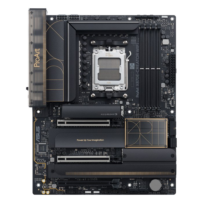 Материнская плата ASUS ProArt X870E-CREATOR WIFI, ATX, 1xAM5, AMD X870E, 4xDDR5 (до 256GB), 4xM.2, 4xSATA3, 2xPCIe 5.0 x16, HDMI/DP, 1x10GbE+1x2.5GbE, Wi-Fi 7 (90MB1IG0-M0EAY0)