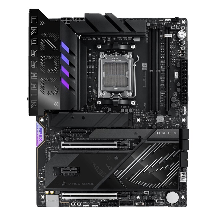 Материнская плата ASUS ROG CROSSHAIR X870E APEX, ATX, 1xAM5, AMD X870E, 2xDDR5-9600MHz (до 128GB), 5xM.2, 4xSATA3, 2xPCIe 5.0 x16, DP, 1x5GbE, Wi-Fi 7 (90MB1KR0-M0EAY0)