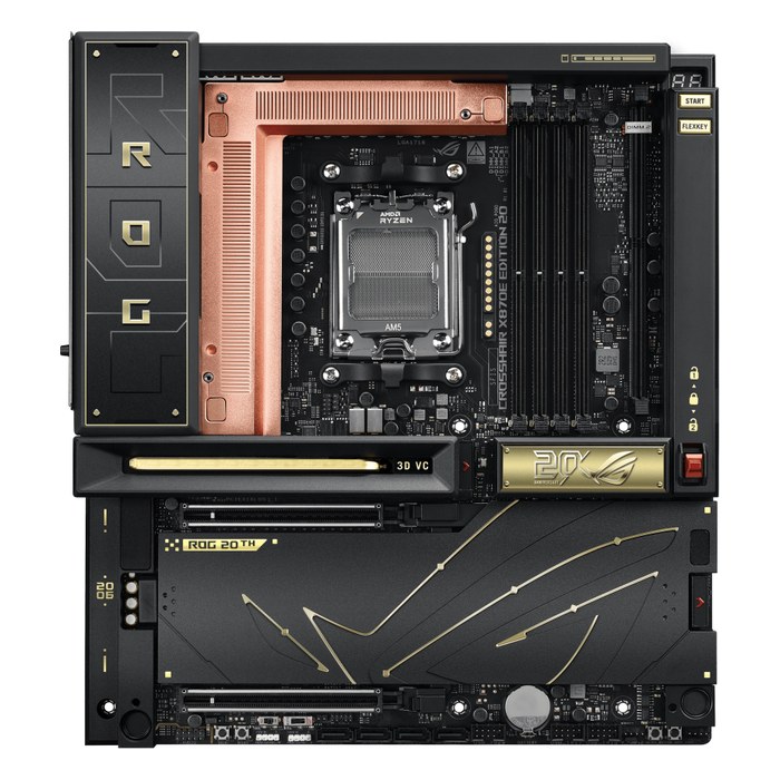 Материнская плата ASUS ROG CROSSHAIR X870E EDITION 20, E-ATX, 1xAM5, AMD X870E, 4xDDR5 (до 256GB), 9xM.2, 4xSATA3, 2xPCIe 5.0 x16, DP, 2x10GbE, Wi-Fi 7 (90MB1PD0-M0EAY0)