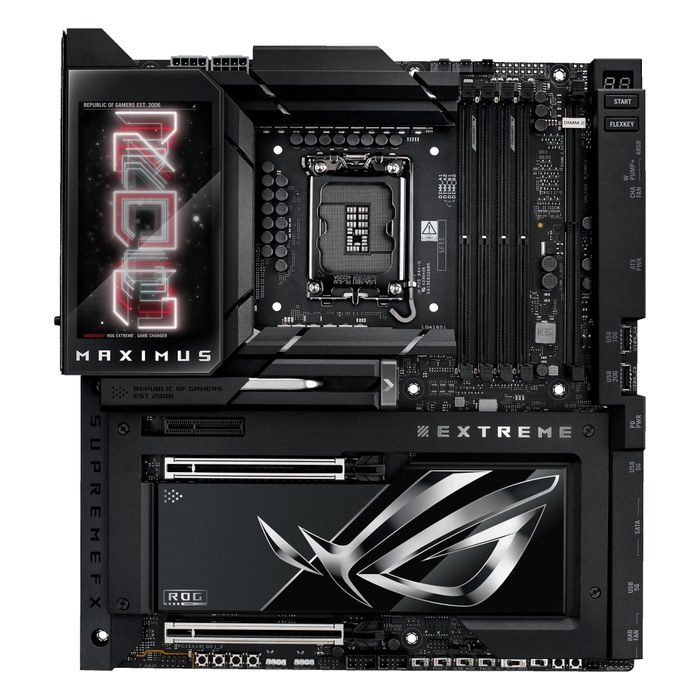Материнская плата ASUS ROG MAXIMUS Z890 EXTREME, E-ATX, 1xLGA1851, Intel Z890, 4xDDR5-9200MHz (до 256GB), 6xM.2, 4xSATA3, 2xPCIe 5.0 x16, HDMI/DP, 1x2.5GbE+1x10GbE, Wi-Fi 7 (90MB1IA0-M0EAY0)