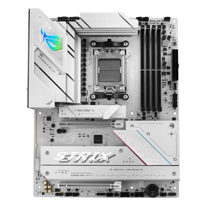 Материнская плата ASUS ROG STRIX B850-A GAMING WIFI, ATX, 1xAM5, AMD B850, 4xDDR5-8000MHz (до 256GB), 4xM.2, 2xSATA3, 1xPCIe 5.0 x16, HDMI/DP, 1x2.5GbE, Wi-Fi 7 (90MB1J50-M0EAY0)