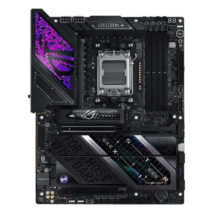 Материнская плата ASUS ROG STRIX X870E-E GAMING WIFI7 NEO, ATX, 1xAM5, AMD X870E, 4xDDR5-9600MHz (до 256GB), 5xM.2, 4xSATA3, 1xPCIe 5.0 x16, HDMI, 1x5GbE, Wi-Fi 7 (90MB1P20-M0EAY0)