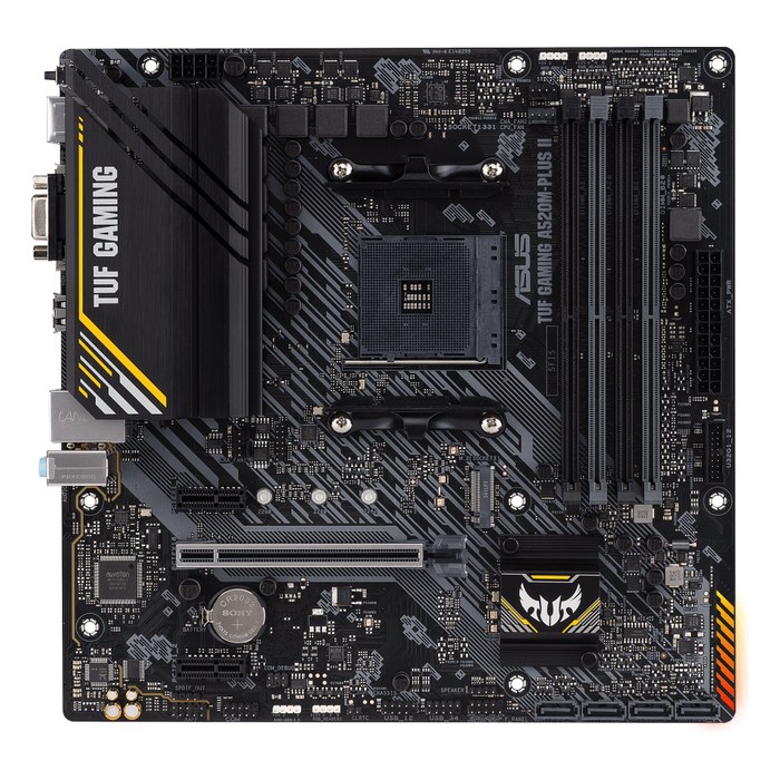 Материнская плата ASUS TUF GAMING A520M-PLUS II, mATX, 1xAM4, AMD A520, 4xDDR4 (до 128GB), 1xM.2, 4xSATA3, 1xPCIe 3.0 x16, DP/HDMI/VGA, 1x1GbE (90MB17G0-M0EAY0)