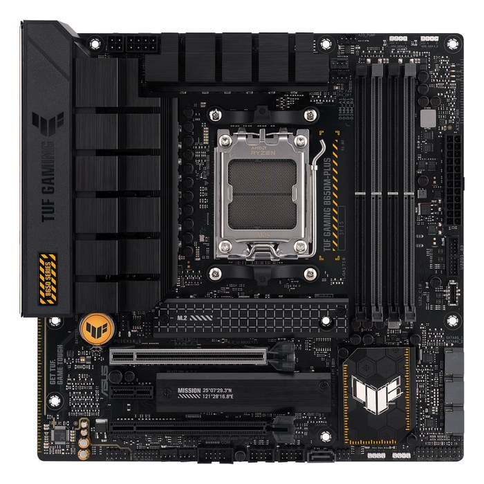 Материнская плата ASUS TUF GAMING B650M-PLUS, mATX, 1xAM5, AMD B650, 4xDDR5 (до 256GB), 2xM.2, 4xSATA3, 1xPCIe 4.0 x16, DP/HDMI, 1x2.5GbE (90MB1BG0-M0EAY0)