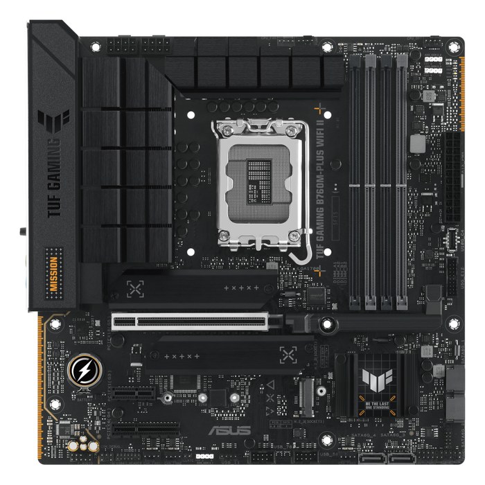 Материнская плата ASUS TUF GAMING B760M-PLUS WIFI II, mATX, 1xLGA1700, Intel B760, 4xDDR5 (до 192GB), 3xM.2, 4xSATA3, 1xPCIe 5.0 x16, DP/HDMI, 1x2.5GbE, Wi-Fi 6E
