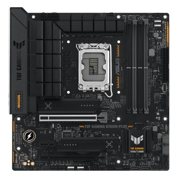 Материнская плата ASUS TUF GAMING B760M-PLUS, mATX, 1xLGA1700, Intel B760, 4xDDR5 (до 192GB), 2xM.2, 4xSATA3, 1xPCIe 5.0 x16, DP/HDMI, 1x2.5GbE (90MB1HD0-M0EAY0)
