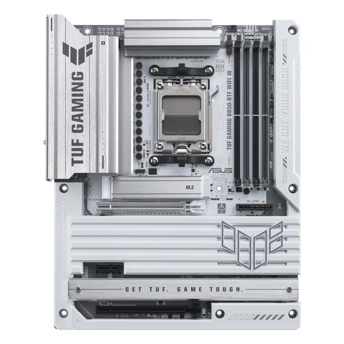 Материнская плата ASUS TUF GAMING B850-BTF WIFI W, ATX, 1xAM5, AMD B850, 4xDDR5 (до 256GB), 3xM.2, 4xSATA3, 1xPCIe 5.0 x16, DP/HDMI, 1x2.5GbE, Wi-Fi 7 (90MB1KW0-M0EAY0)