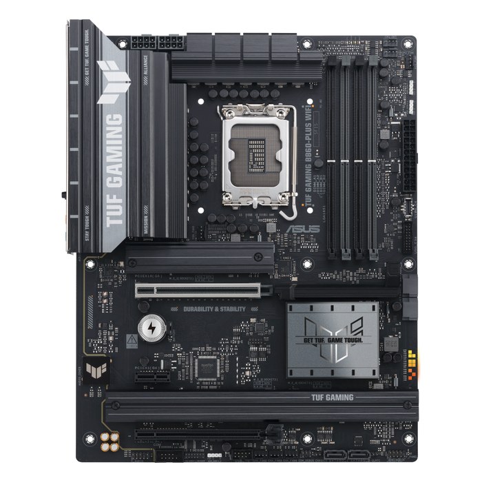 Материнская плата ASUS TUF GAMING B860-PLUS WIFI, ATX, 1xLGA1851, Intel B860, 4xDDR5-8666MHz (до 256GB), 3xM.2, 4xSATA3, 1xPCIe 5.0 x16, DP/HDMI, 1x2.5GbE, Wi-Fi 7 (90MB1JL0-M0EAY0)