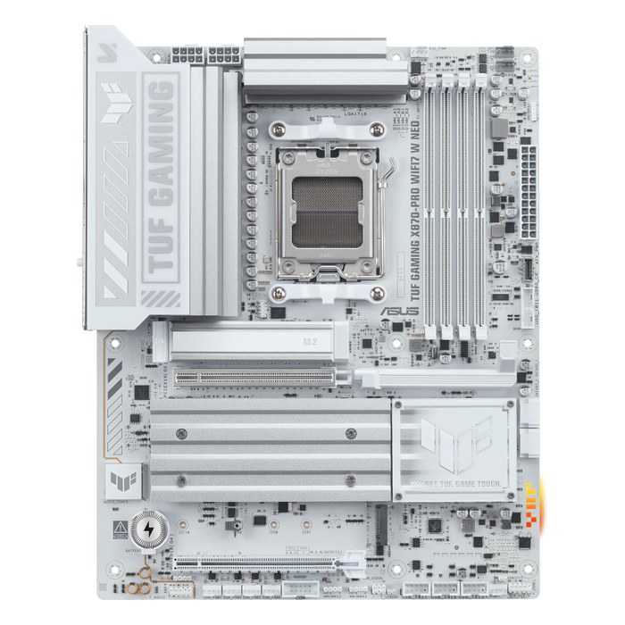 Материнская плата ASUS TUF GAMING X870-PRO WIFI7 W NEO, ATX, 1xAM5, AMD X870, 4xDDR5 (до 256GB), 4xM.2, 2xSATA3, 1xPCIe 5.0 x16, HDMI/DP, 1x5GbE, Wi-Fi 7 (90MB1NY0-M0EAY0)