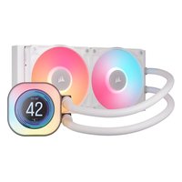 Corsair CW-9061025-WW — Система жидкостного охлаждения iCUE LINK TITAN 240 RX LCD - White, радиатор 240 мм, LGA1851/1700, AM5/AM4