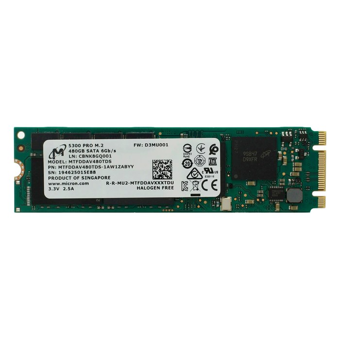 SSD 480GB Crucial 5300 PRO, SATA M.2 2280 (R540/W410MB/s) (DWPD 1.51) (1324 TBW) (MTFDDAV480TDS-1AW1ZABYY)
