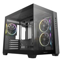 Корпус Deepcool CG330 3F, Mini Tower, mATX/Mini-ITX, без БП, стекло, чёрный (R-CG330-BKNGM3-G) — фото 1