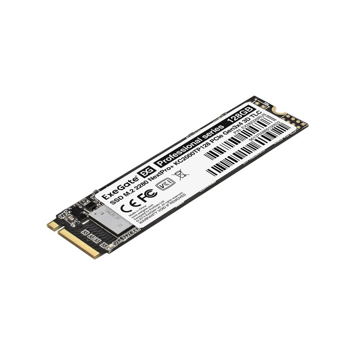 SSD 128GB ExeGate NextPro+, NVMe M.2 2280 PCIe 3.0 x4 (R1200/W600MB/s) (40 TBW) (EX282320RUS)