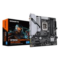 Материнская плата Gigabyte B760M GAMING PLUS WIFI DDR4 (rev. 1.0), mATX, 1xLGA1700, Intel B760, 4xDDR4-5333MHz (до 128GB), 2xM.2, 4xSATA3, 1xPCIe 4.0 x16, HDMI/DP, 1x1GbE, Wi-Fi 6 — фото 4