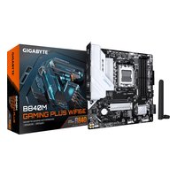 Материнская плата Gigabyte B840M GAMING PLUS WIFI6E, mATX, 1xAM5, AMD B840, 4xDDR5 (до 256GB), 2xM.2, 4xSATA3, 1xPCIe 4.0 x16, HDMI/DP, 1x1GbE, Wi-Fi 6E — фото 4