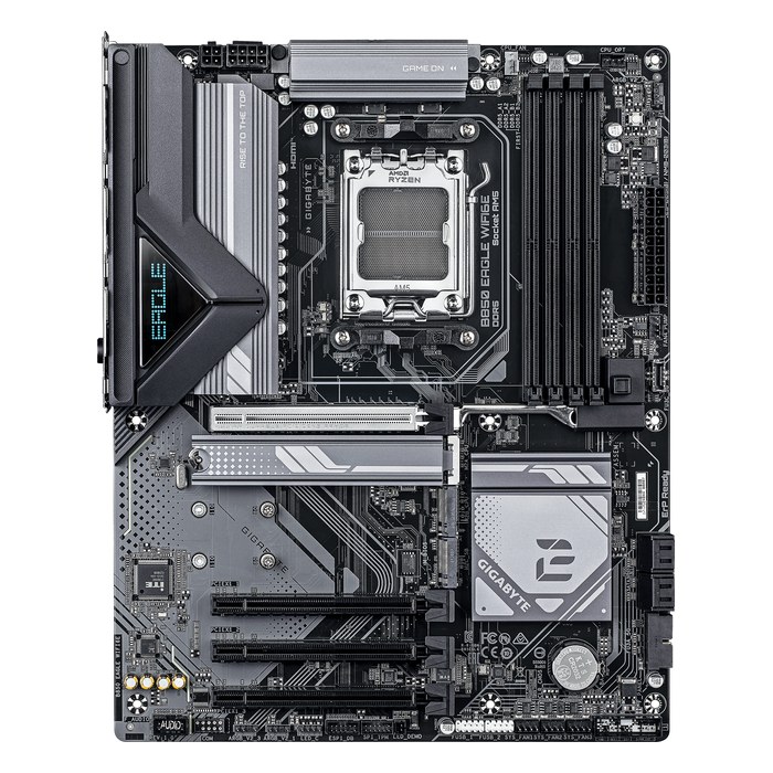 Материнская плата Gigabyte B850 EAGLE WIFI6E (rev. 1.x), ATX, 1xAM5, AMD B850, 4xDDR5 (до 256GB), 3xM.2, 4xSATA3, 1xPCIe 5.0 x16, HDMI/DP, 1x1GbE, Wi-Fi 6E