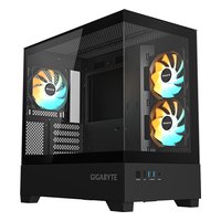 Корпус Gigabyte C201 PANORAMIC, Midi Tower, mATX/Mini-ITX, без БП, стекло, чёрный (C201P M-ATX CASE) — фото 1