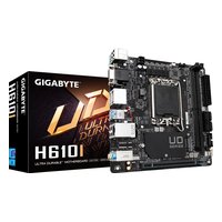 Материнская плата Gigabyte H610I (rev. 1.0), Mini-ITX, 1xLGA1700, Intel H610, 2xDDR5 (до 128GB), 1xM.2, 4xSATA3, 1xPCIe 4.0 x16, HDMI/DP/VGA, 1x1GbE — фото 1