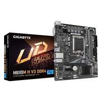 Материнская плата Gigabyte H610M H V3 DDR4 (rev. 1.0), mATX, 1xLGA1700, Intel H610, 2xDDR4 (до 64GB), 1xM.2, 4xSATA3, 1xPCIe 4.0 x16, HDMI/VGA, 1x1GbE — фото 1