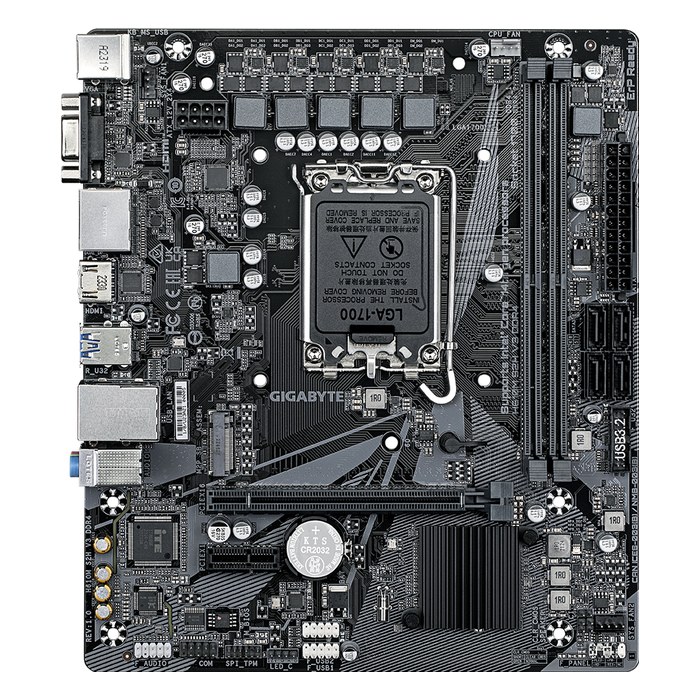 Материнская плата Gigabyte H610M S2H V3 DDR4 (rev. 1.0), mATX, 1xLGA1700, Intel H610, 2xDDR4-3200MHz (до 64GB), 1xM.2, 4xSATA3, 1xPCIe 4.0 x16, HDMI/DP/VGA, 1x1GbE